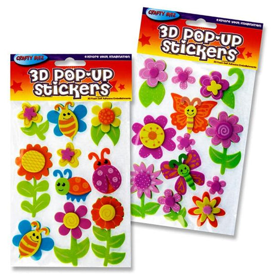 Crafty Bitz 3D Pop Up Flowers Foam Stickers