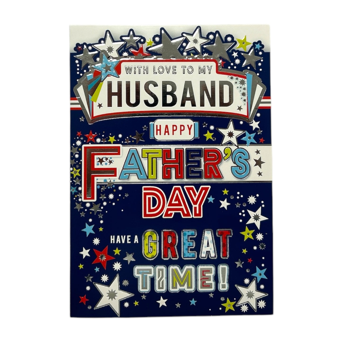 To My Husband Star Design Blue Father's Day Card
