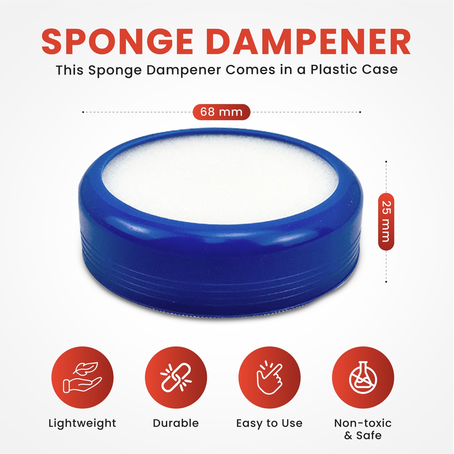 Pack of 3 Assorted Coloured Sponge Dampeners