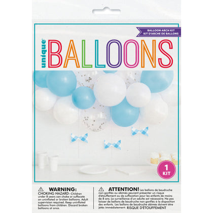 Blue Gingham 1st Birthday Balloon Arch Kit