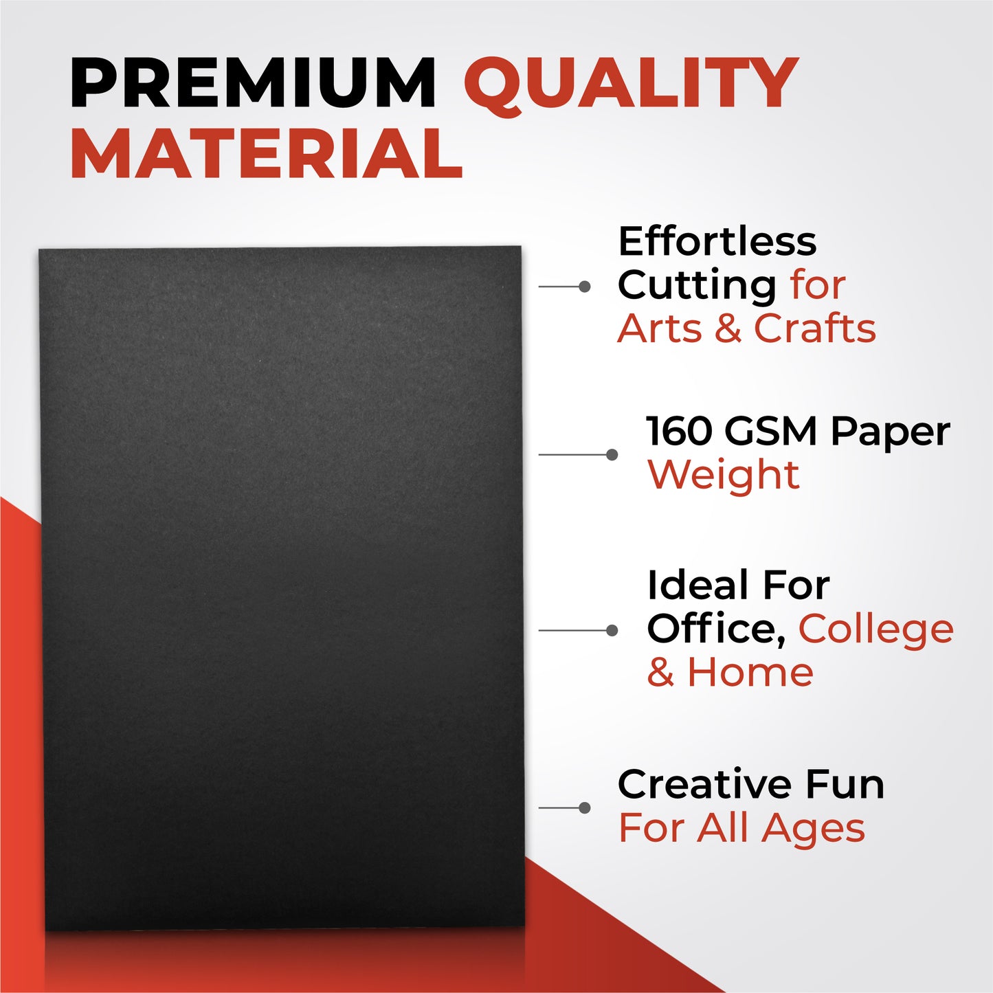 Pack of 50 A4 Orange Coloured Card 160gsm Sheets