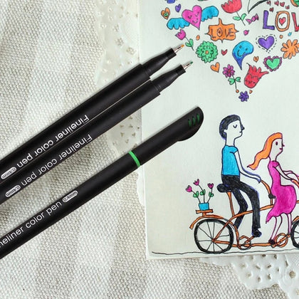 Pack of 24 Colour Art Drawing 0.4mm Fineliner Marker Pens