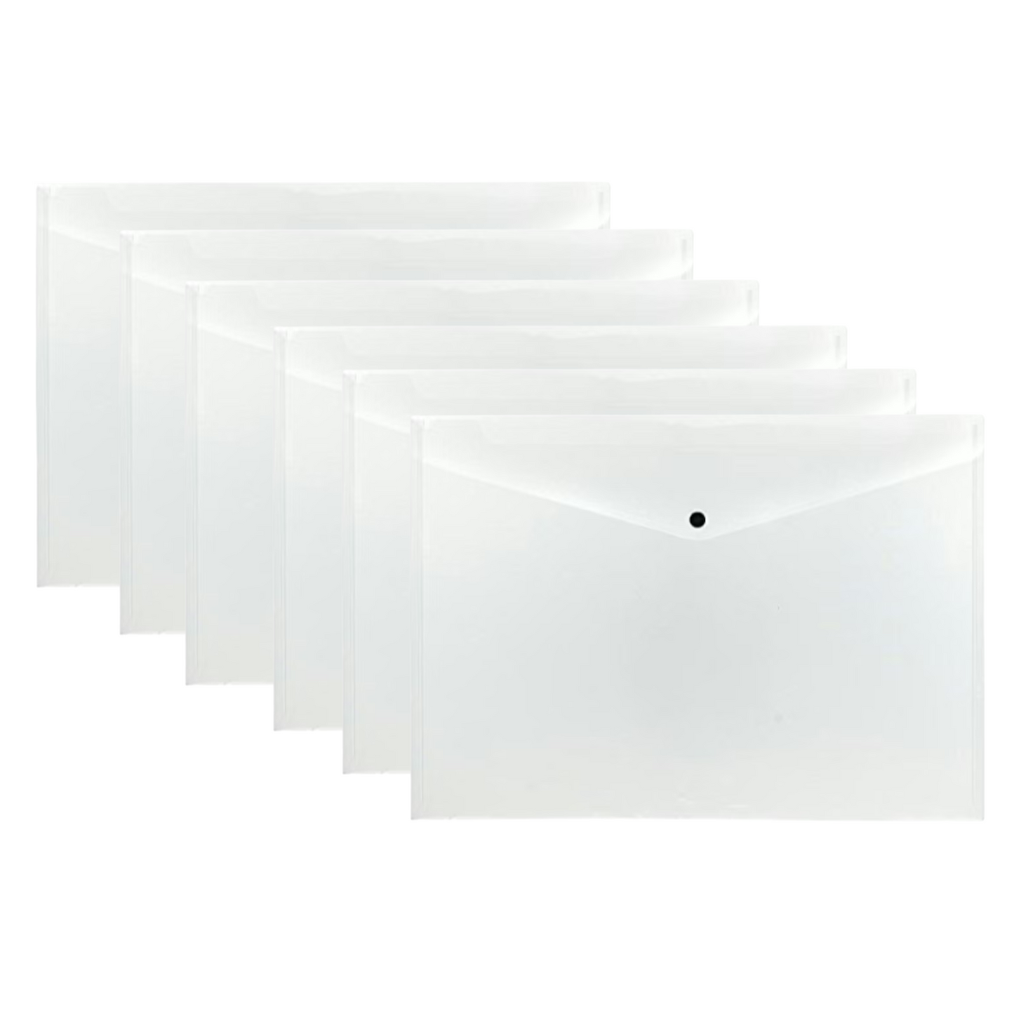 Pack of 20 Janrax A3 Clear Document Wallets - Button Stud Folder