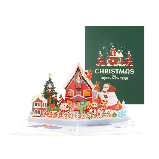 Festive Home Scene 3D Pop Up Christmas & New Year Card
