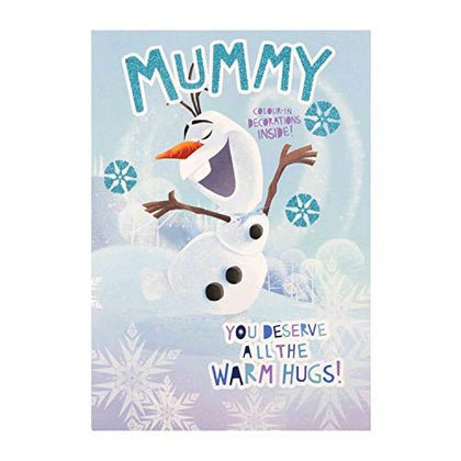 Mummy Frozen Christmas Card 'Colour In Decorations' 