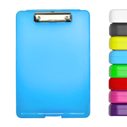 Pack of 12 Assorted Colour A4 Clipboard Box Files