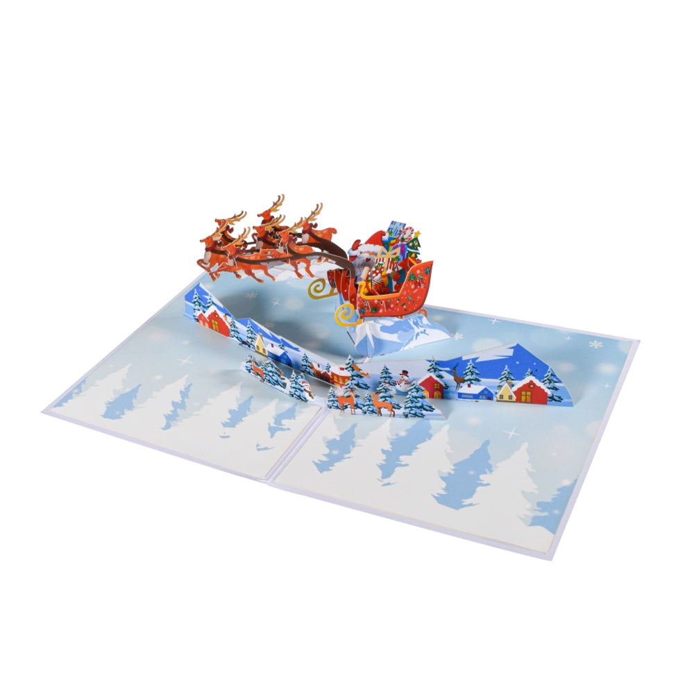 Santa’s Sleigh Ride A Magical Christmas 3D Pop Up Card