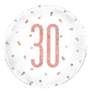 Birthday Rose Gold Glitz Number 30 Round Foil Balloon 18"