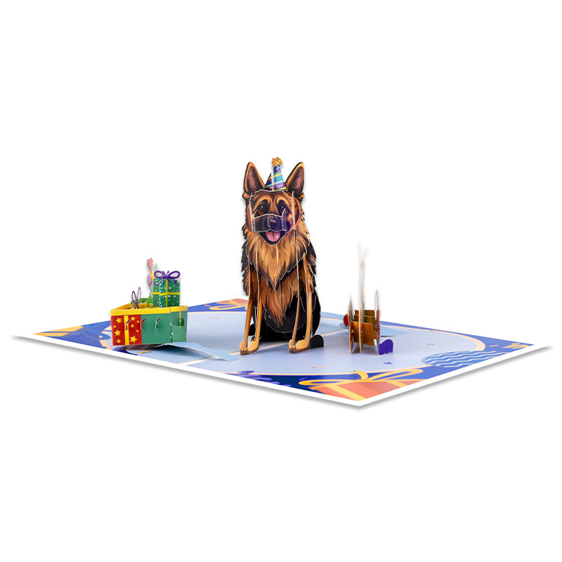 Paws & Presents 3D German Shepherd Pop Up Birthday Card