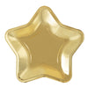 Pack of 8 Modern Christmas Gold Foil Star Shaped 8.25" Dessert Plates