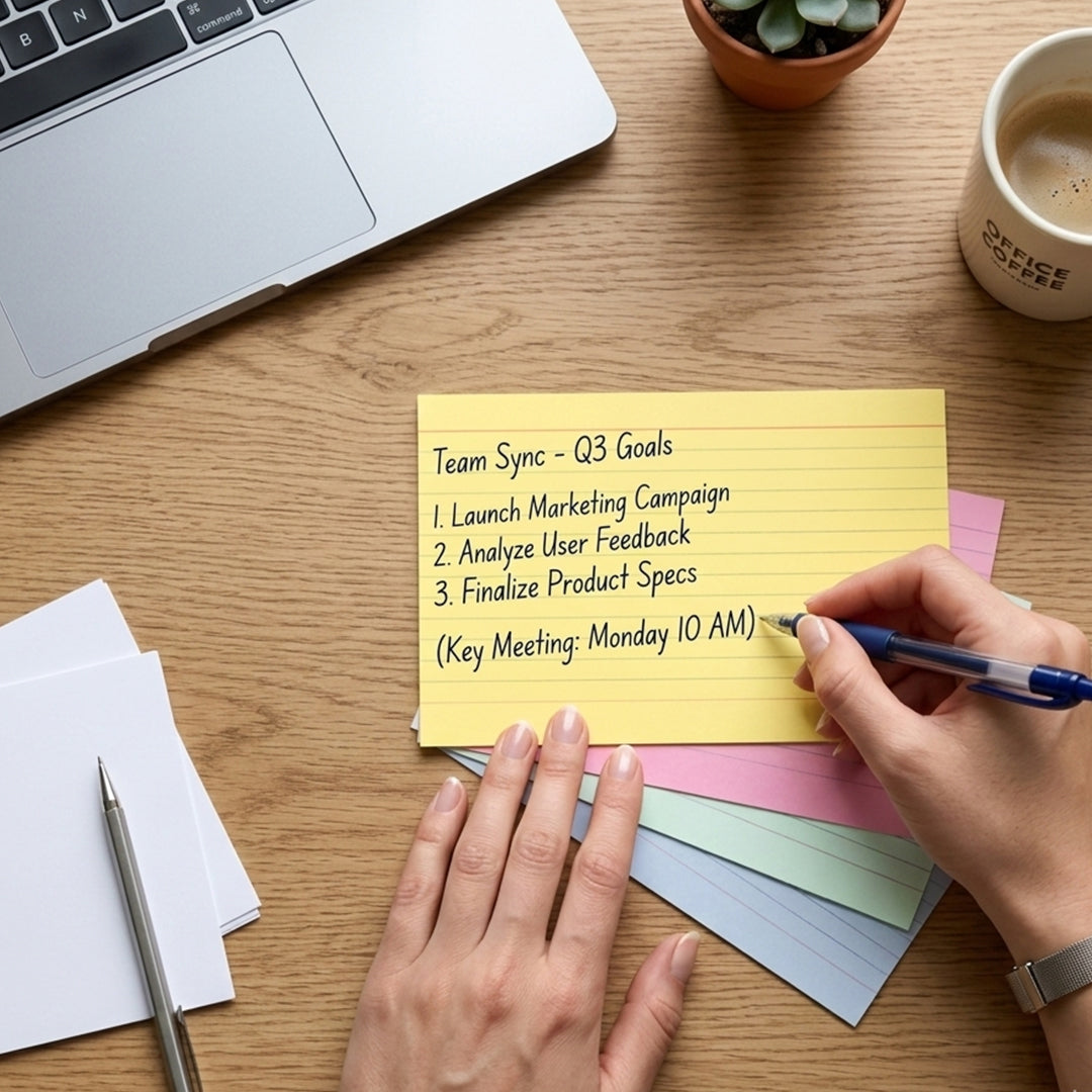 Pack of 1200 Assorted Colour Ruled 6x4" Record Cards – Lined Study Index Cards for Notes, Revision