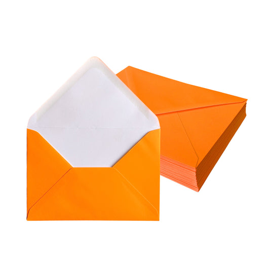 Pack of 50 Vivid Sunshine Orange 114x162mm Gummed Envelopes