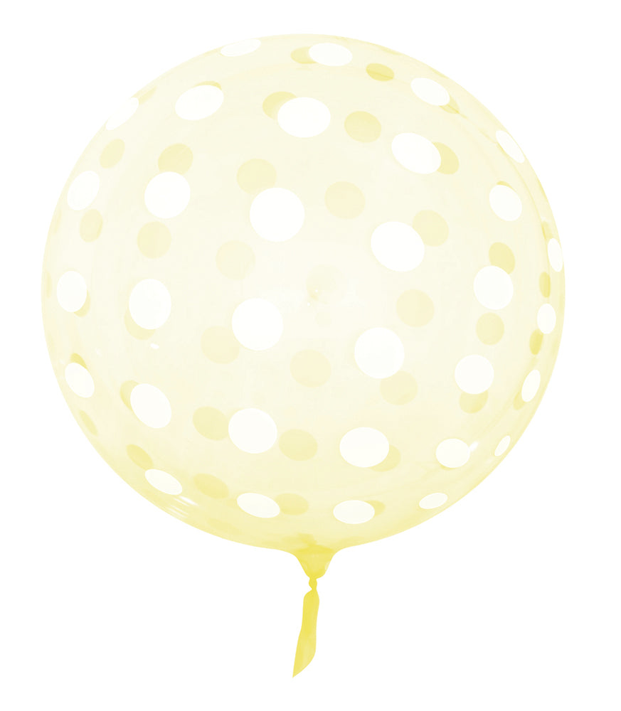 Pack of 10 Yellow Polka Dots 18" Vortex Balloons
