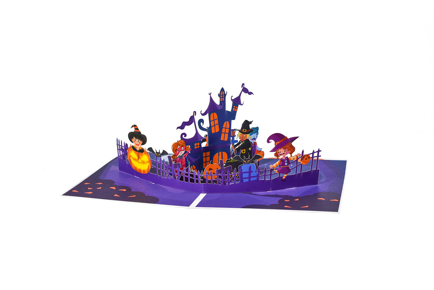 Ghost Castle Hijinks Festive Pop Up Halloween Greeting Card