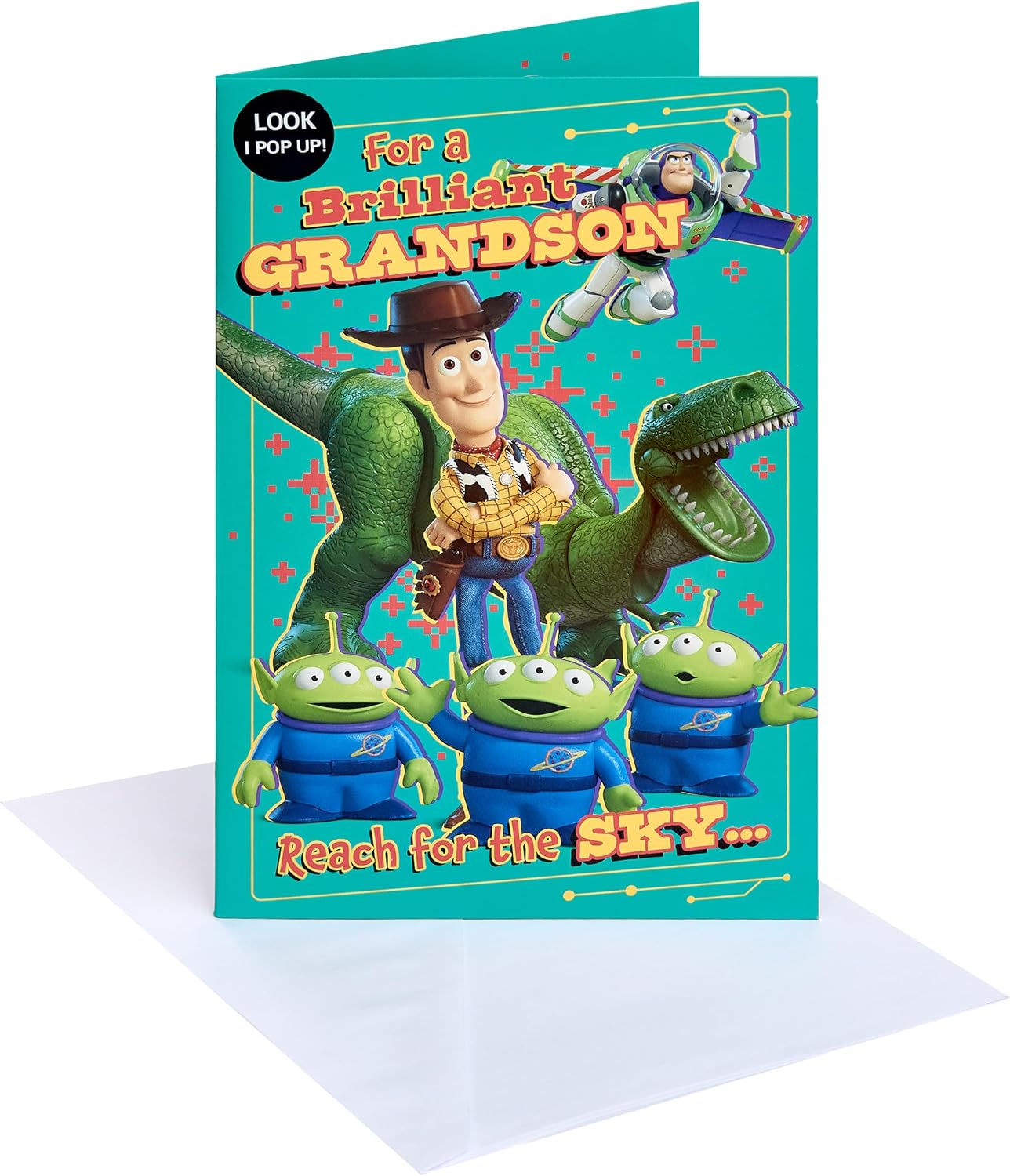 Rex Pop Up Design Grandson Birthday Card
