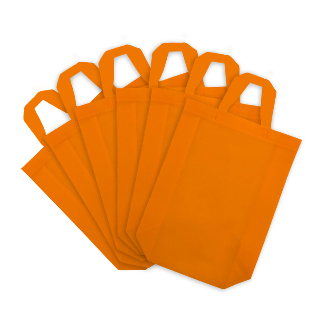 Pack of 25 Orange Coloured 30x38x10cm Non-Woven Bags with Handle