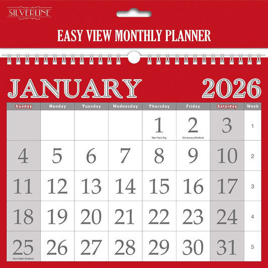 Easy View Monthly Calendar 2026 – 280mm x 220mm