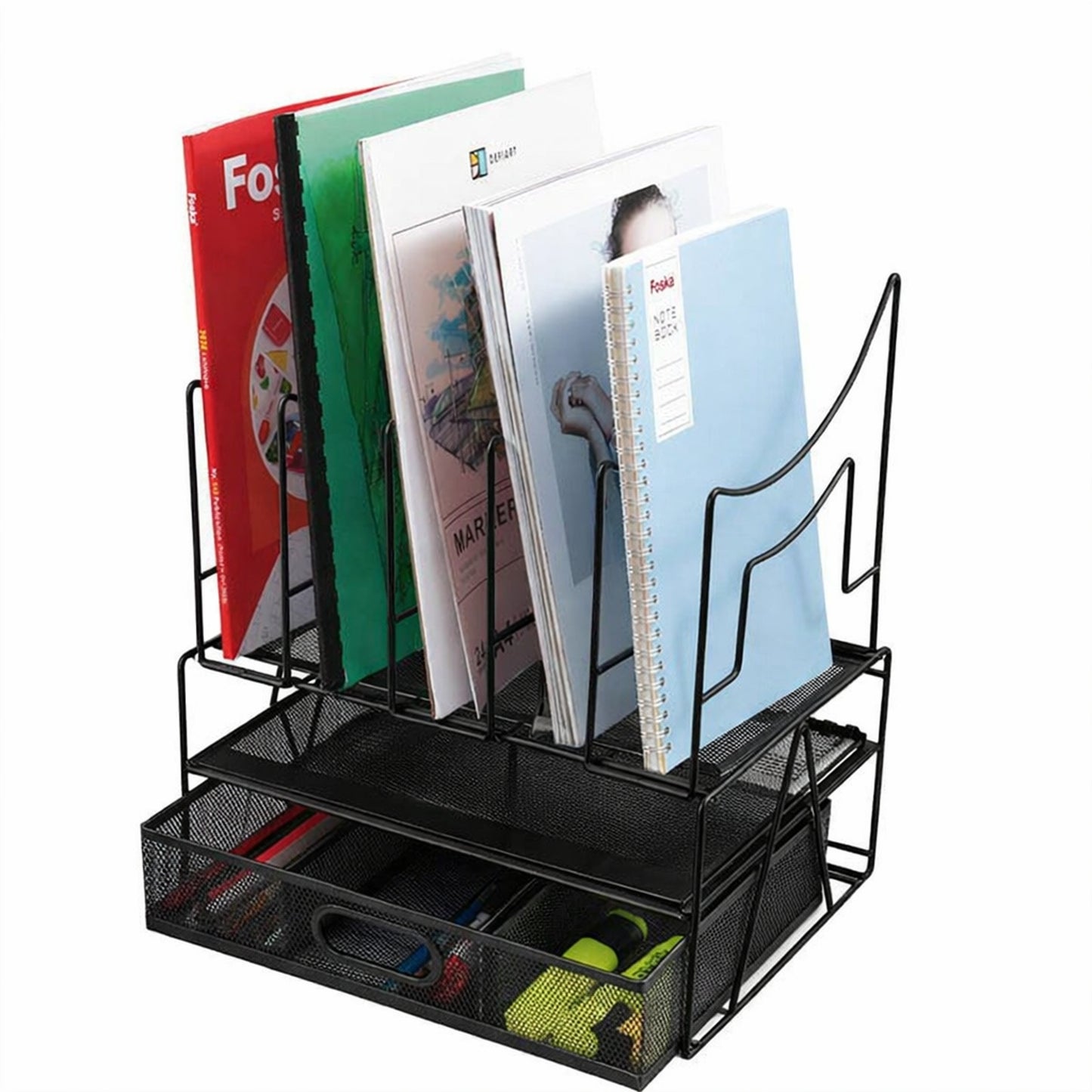 Black Desk Storage Rack Drawer-style File Document Organizer 32 × 23 × 31.3 cm