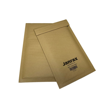 Pack of 200 Bubble Lined Size 00/B Padded Brown Postal Envelopes by Janrax