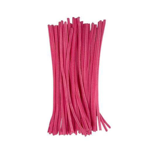 Pack of 50 Pink Coloured Pipe Cleaners 30cm x 6mm Craft Chenille Stems