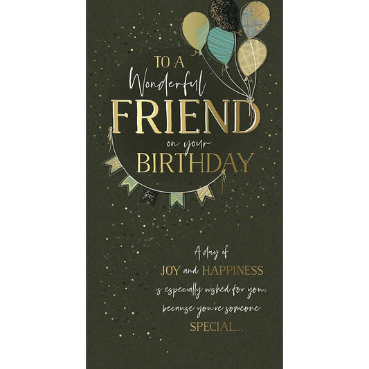 Balloon Design Friend Birthday Card