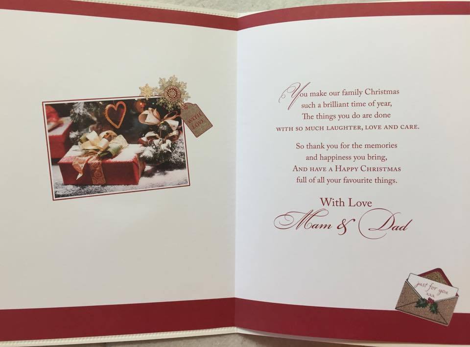 TRADITIONAL MUM & DAD CHRISTMAS - BOTH OF YOU GREETING CARD 