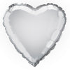 Silver Solid Heart Foil Balloon 18"