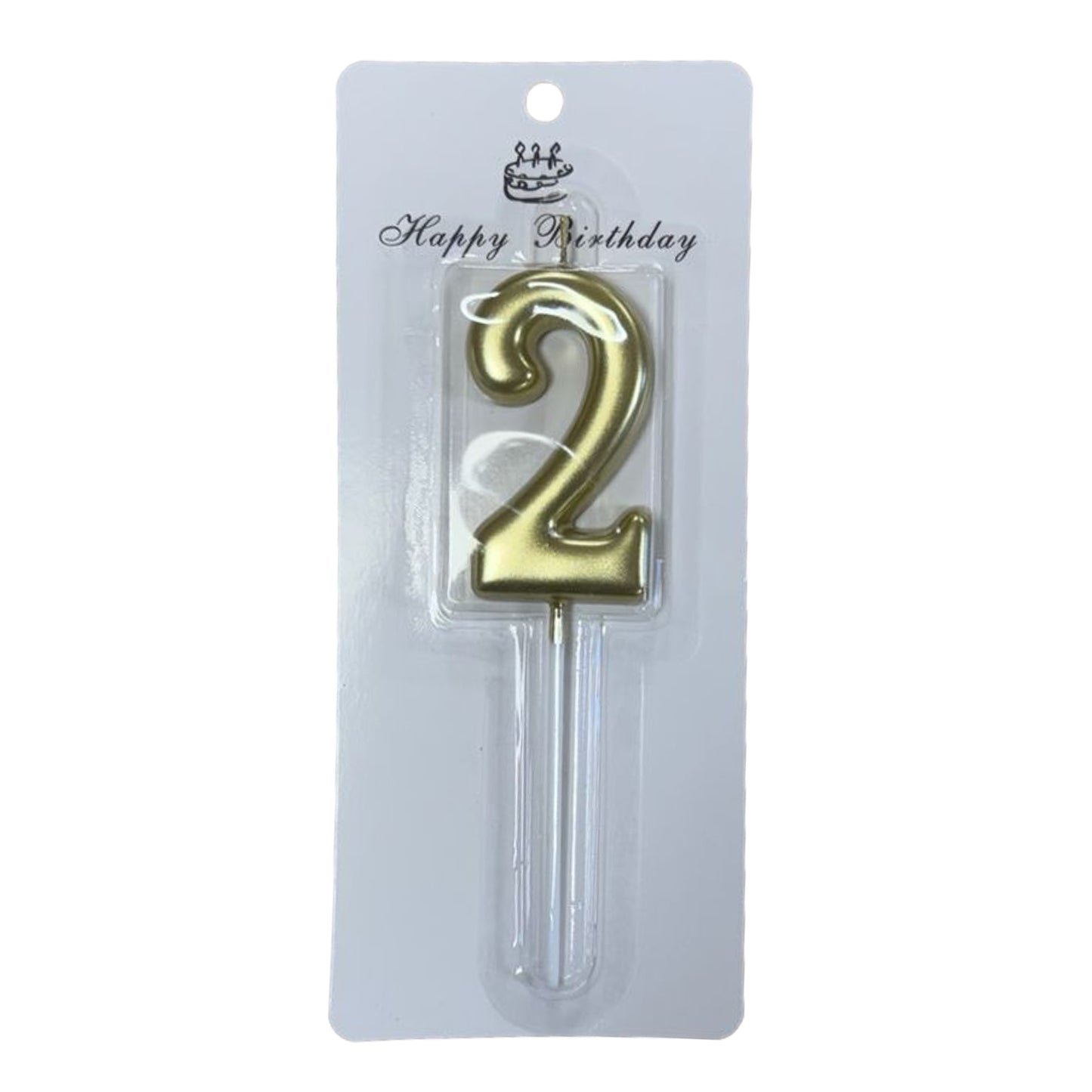 2 Number Gold Candle For Birthday Party - Cake Topper for Kids & Adults