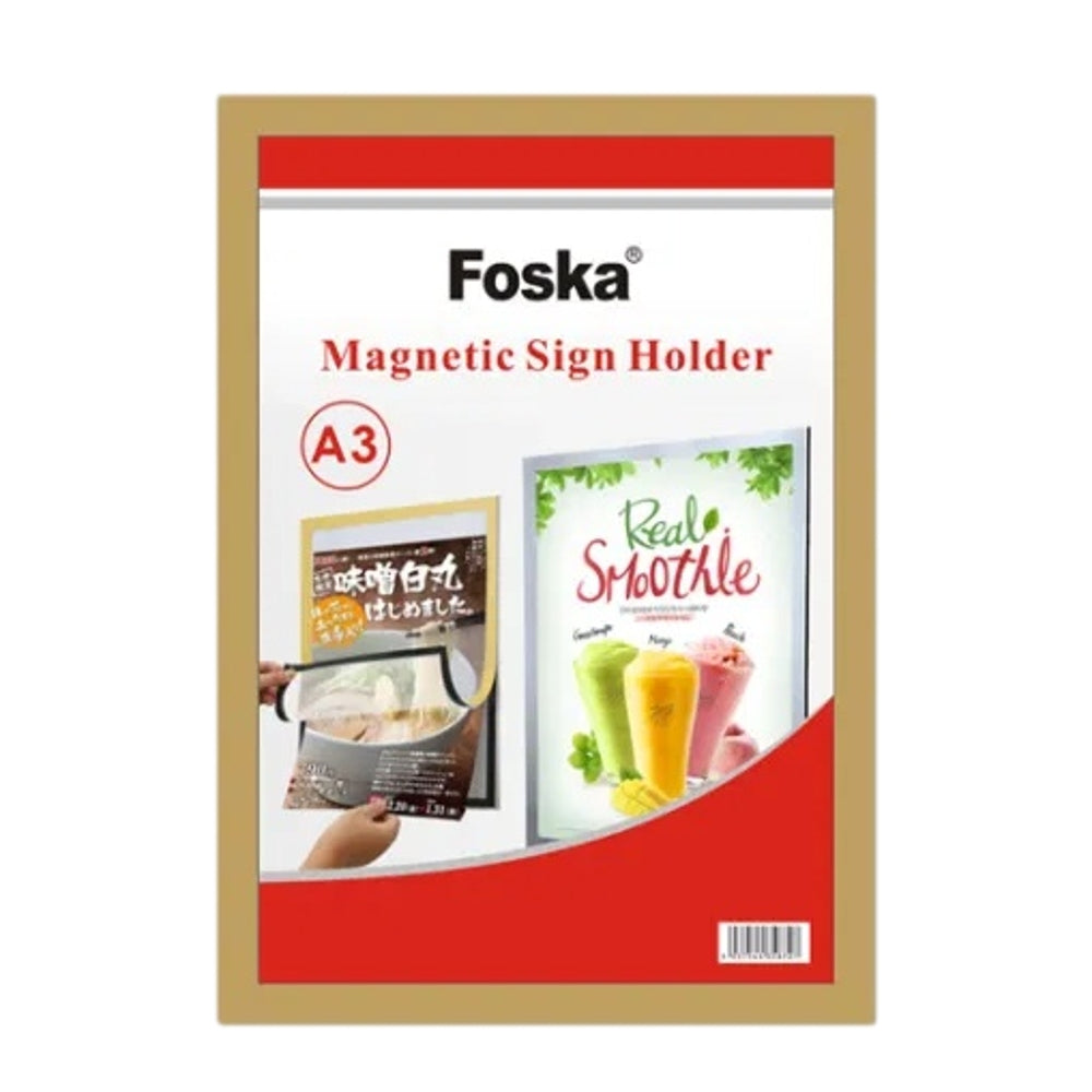Pack of 6 A3 Magnetic Sign Holder Display Board