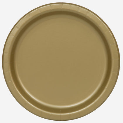 Pack of 16 Gold 9 inch Plates