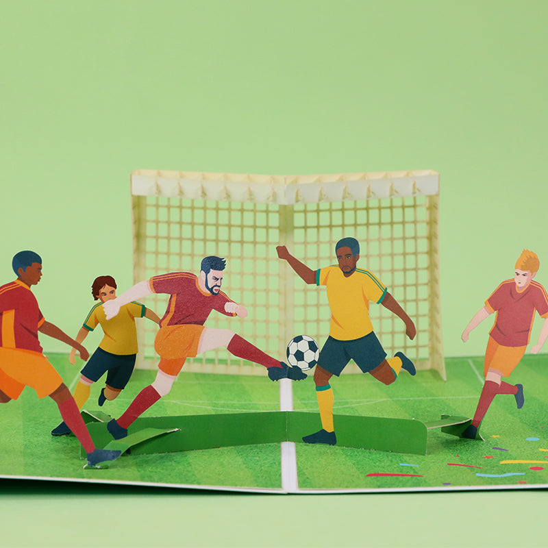 Football GOAL Design 3D Pop Up Greeting Card -Soccer Sports Team Kid Boys Girls Birthday