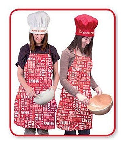 Adult's Festive Script Red Christmas Apron