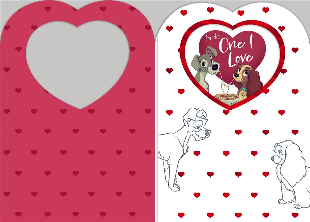 Disney Lady and the Tramp For The One I Love Valentine's Day Card