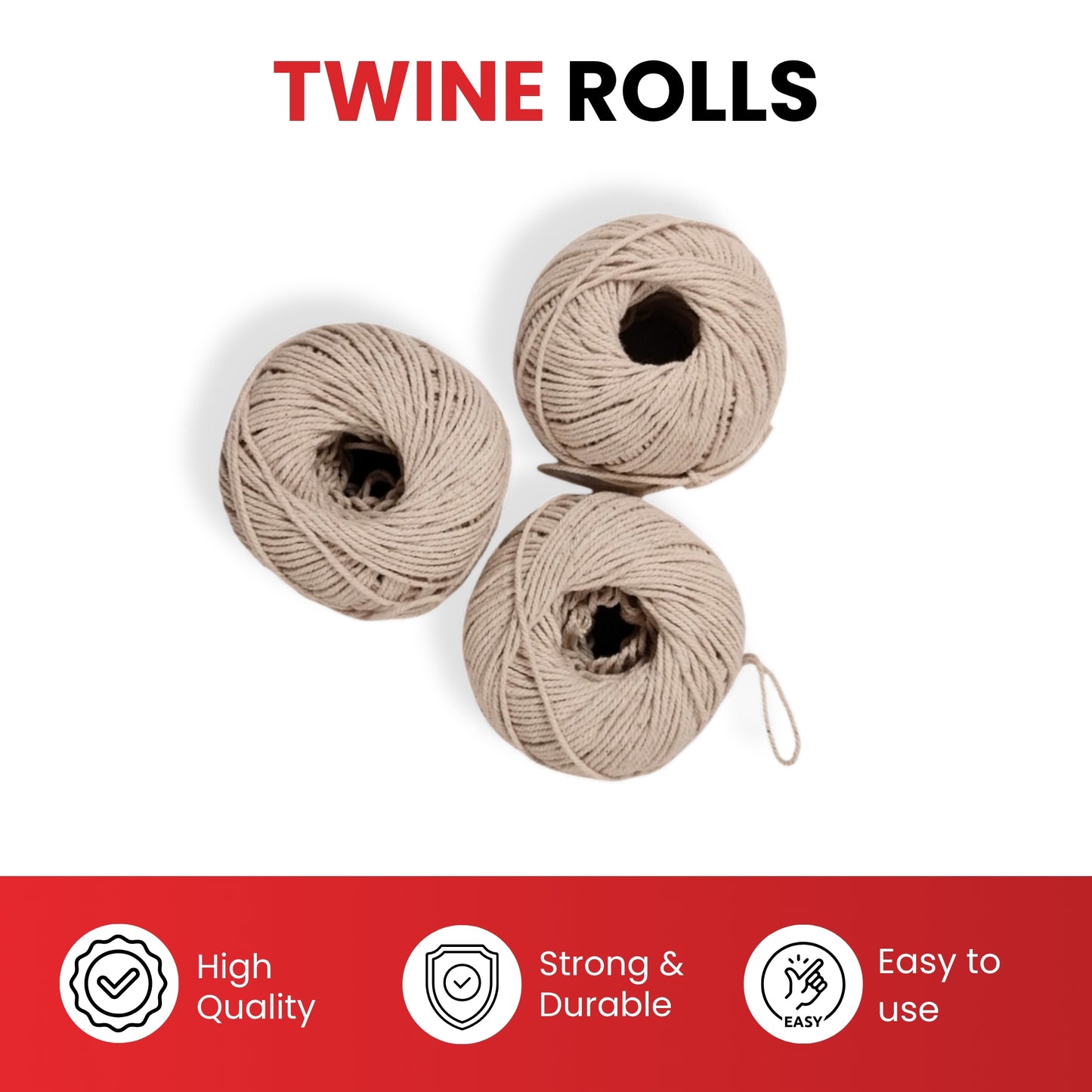 Pack of 3 Cotton Twine Rolls