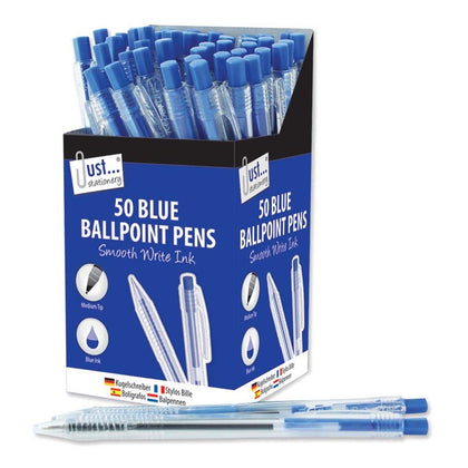 Pack of 50 Just Stationery Write Smooth Pen - Blue