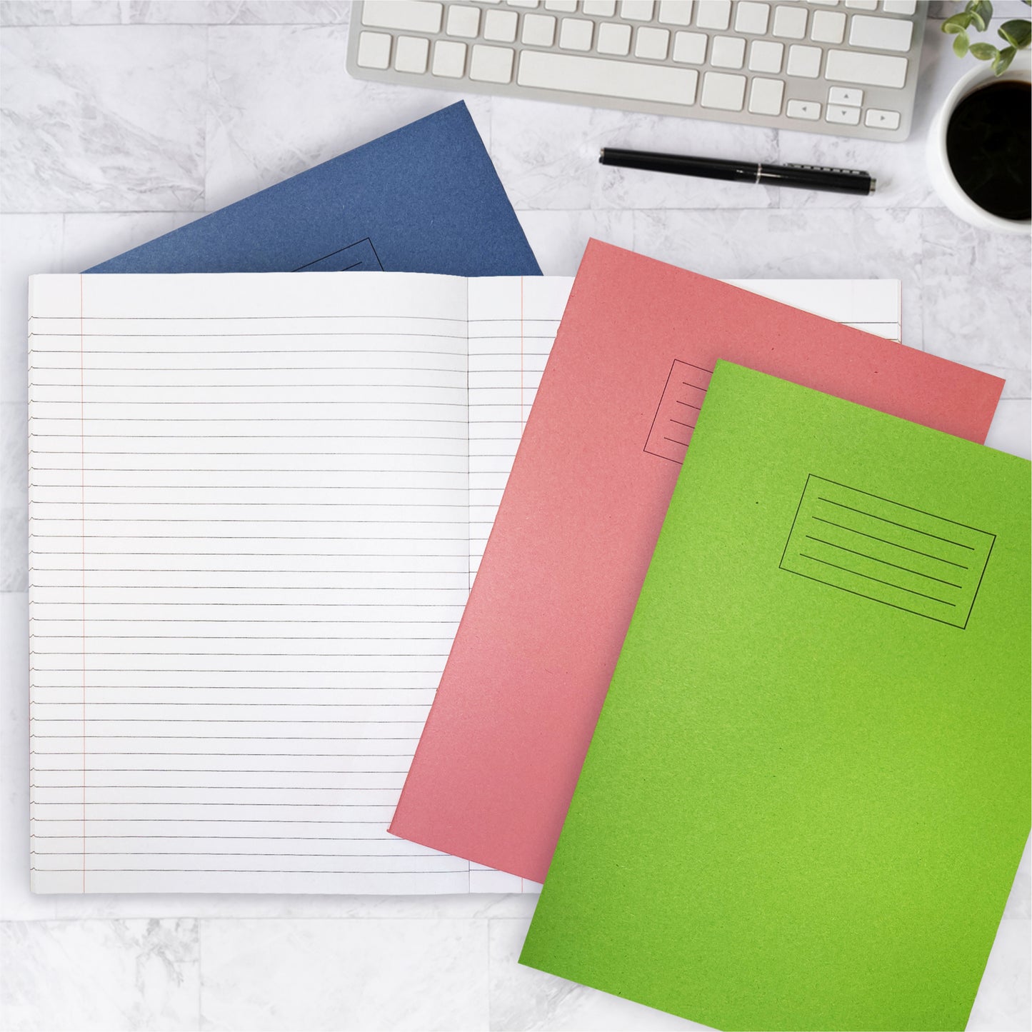 Janrax A4 Yellow 80 Page Feint Ruled with Margin Exercise Book WF Paper with 225gsm Manilla Cover