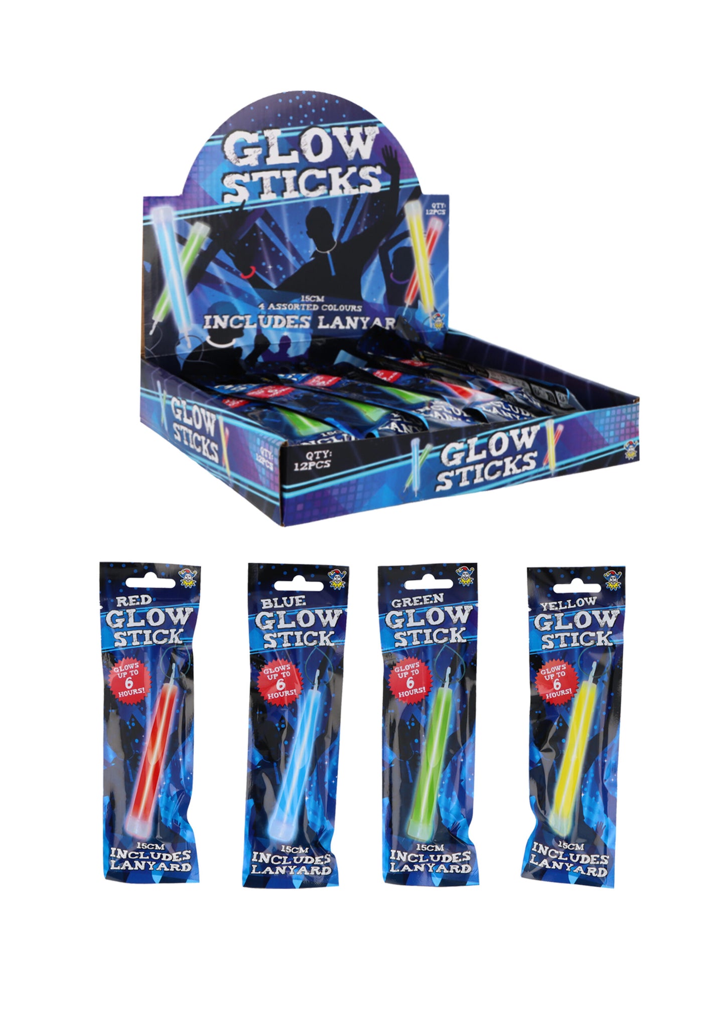Single Glow Sticks (15cm) with Lanyards