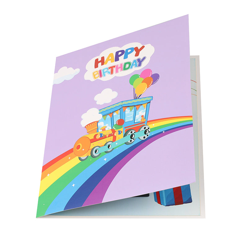 Party on Track 3D Pop Up Train Birthday Card