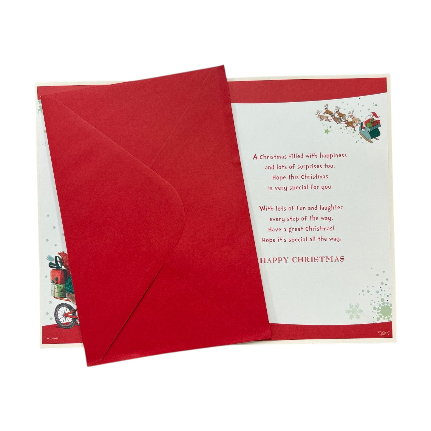For a Dear Great Grandson Santa's Little Helper Christmas Card with Badge