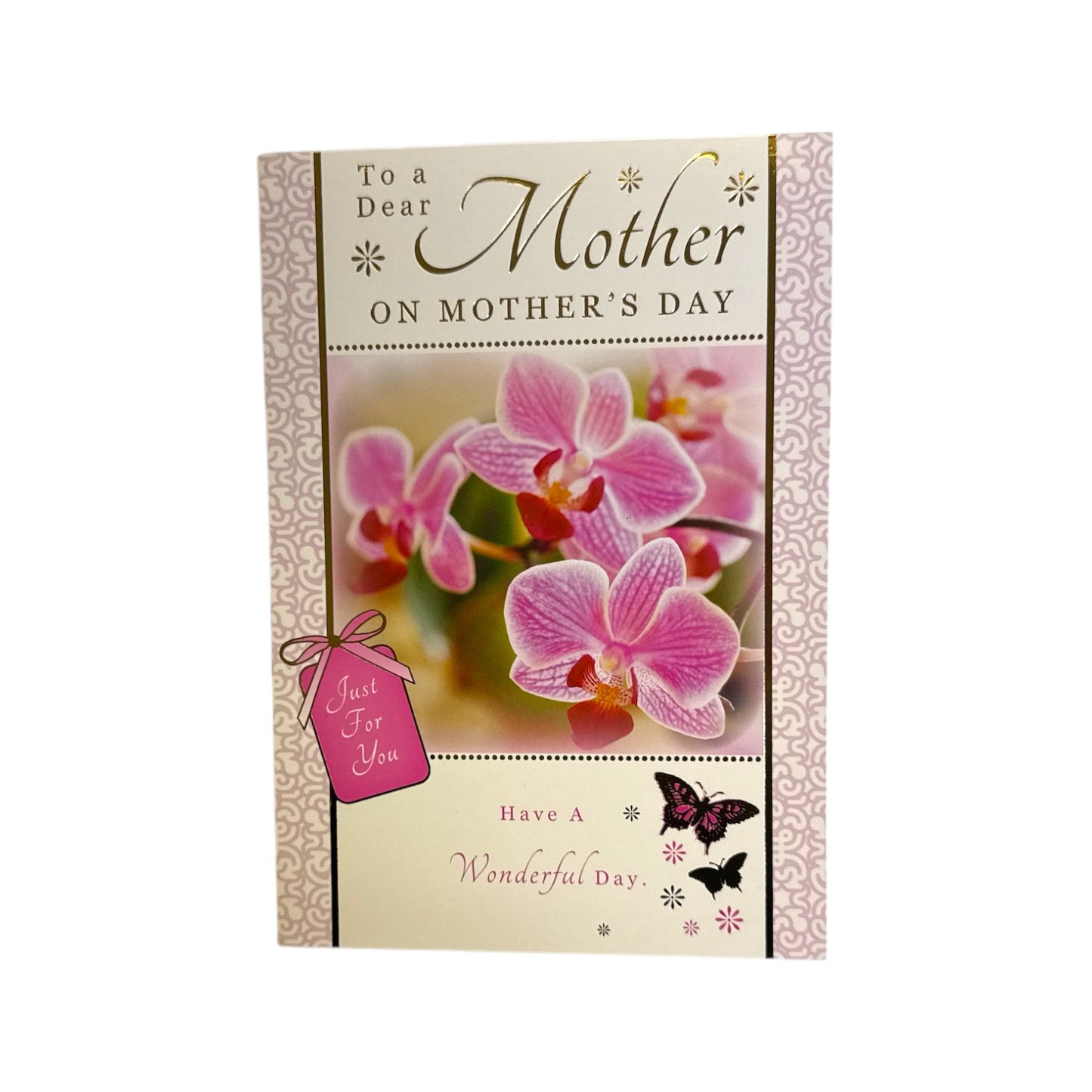 To A Dear Mother Pink Orchid Flowers Design Mother's Day Card