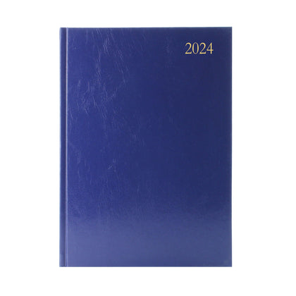 2024 A5 2 Days Per Page Blue Desk Diary