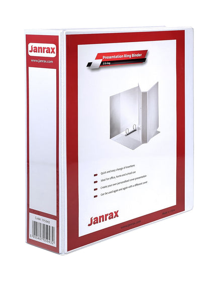 A4 White 3” (76mm) Presentation 2D Ring Binder 3” (76mm) with Fully Customisable Covers