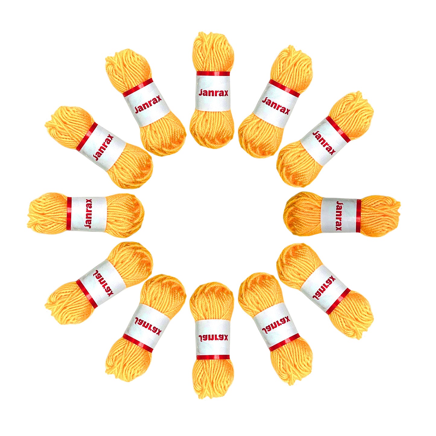 Yellow Acrylic Yarn Roll – 10g, 4 Strand 8 Ply Knitting Wool