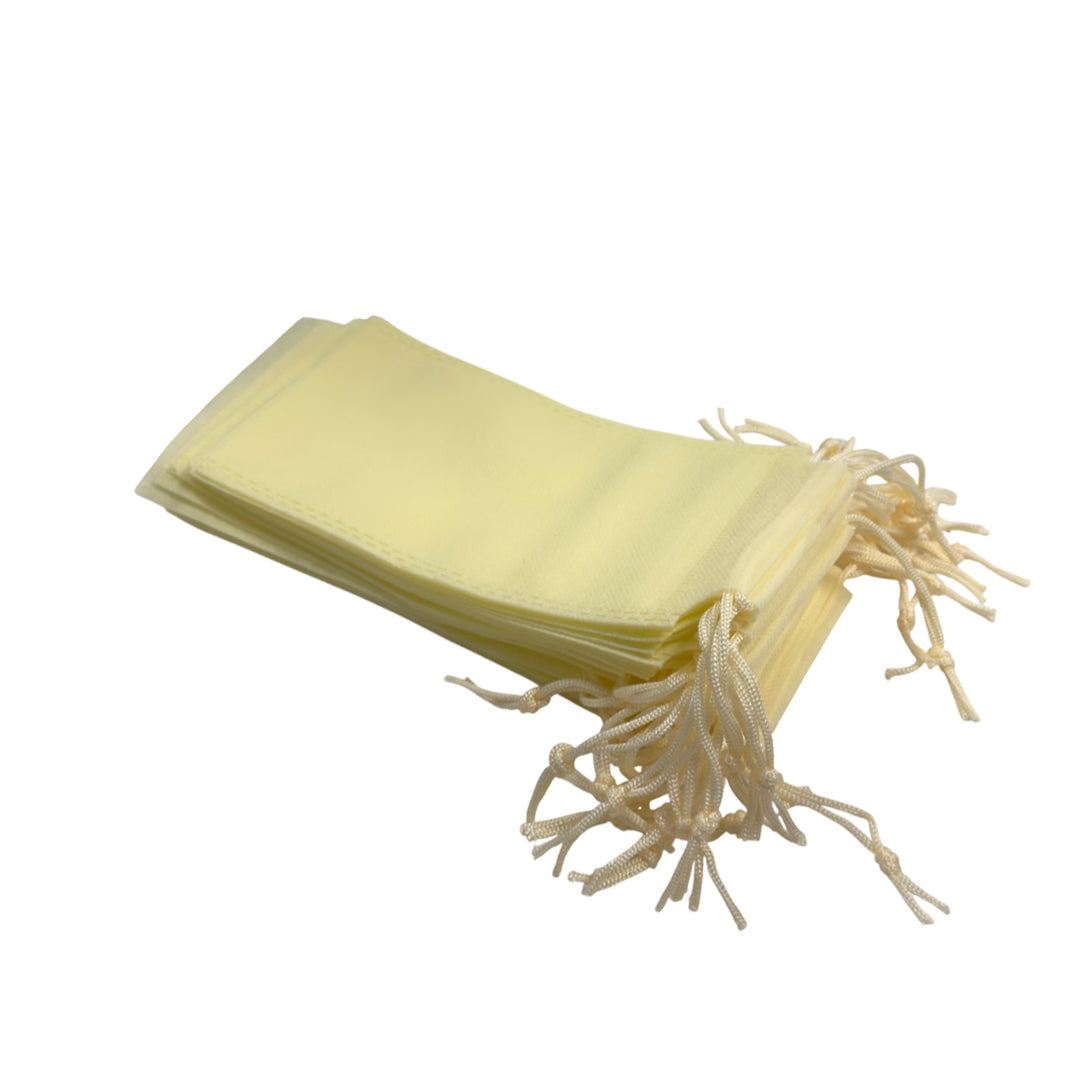 Pack of 25 Ivory Coloured 19x10cm Non-Woven Drawstring Bags