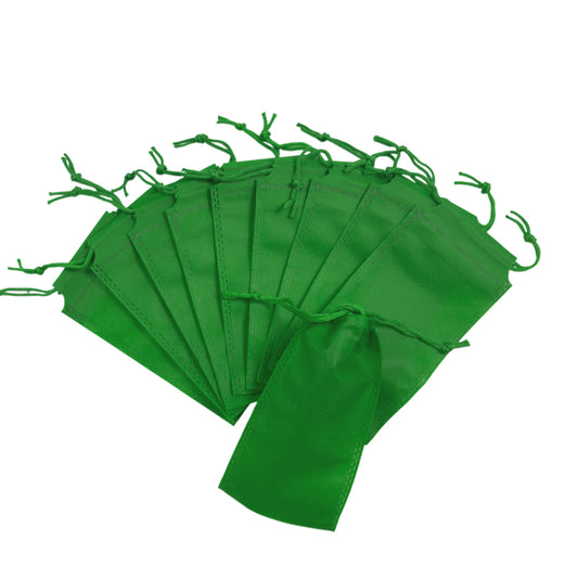 Pack of 100 Dark Green Coloured 48x39cm Non-Woven Drawstring Bags