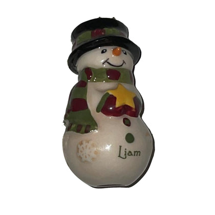 Personalised snow man - Christmas decorations - Gift ornament - Liam