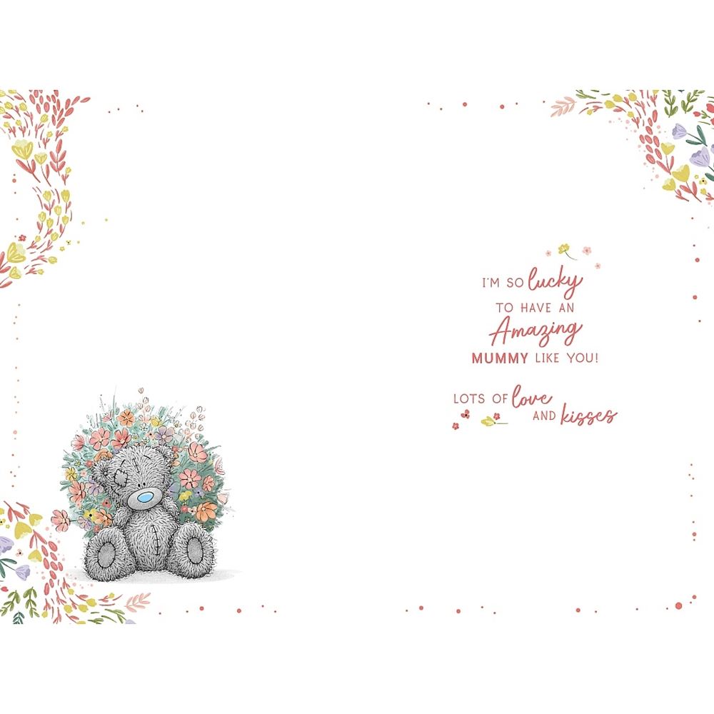 Bear With Flower Basket Mummy From Little Girl Mother's Day Card
