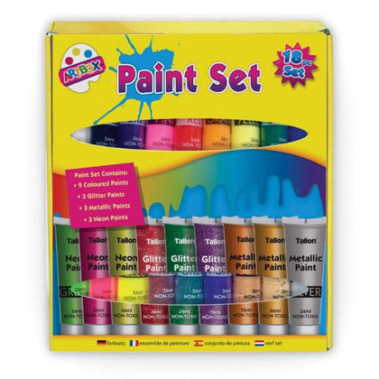 Pack of 18 18x36ml Craft Paint Set