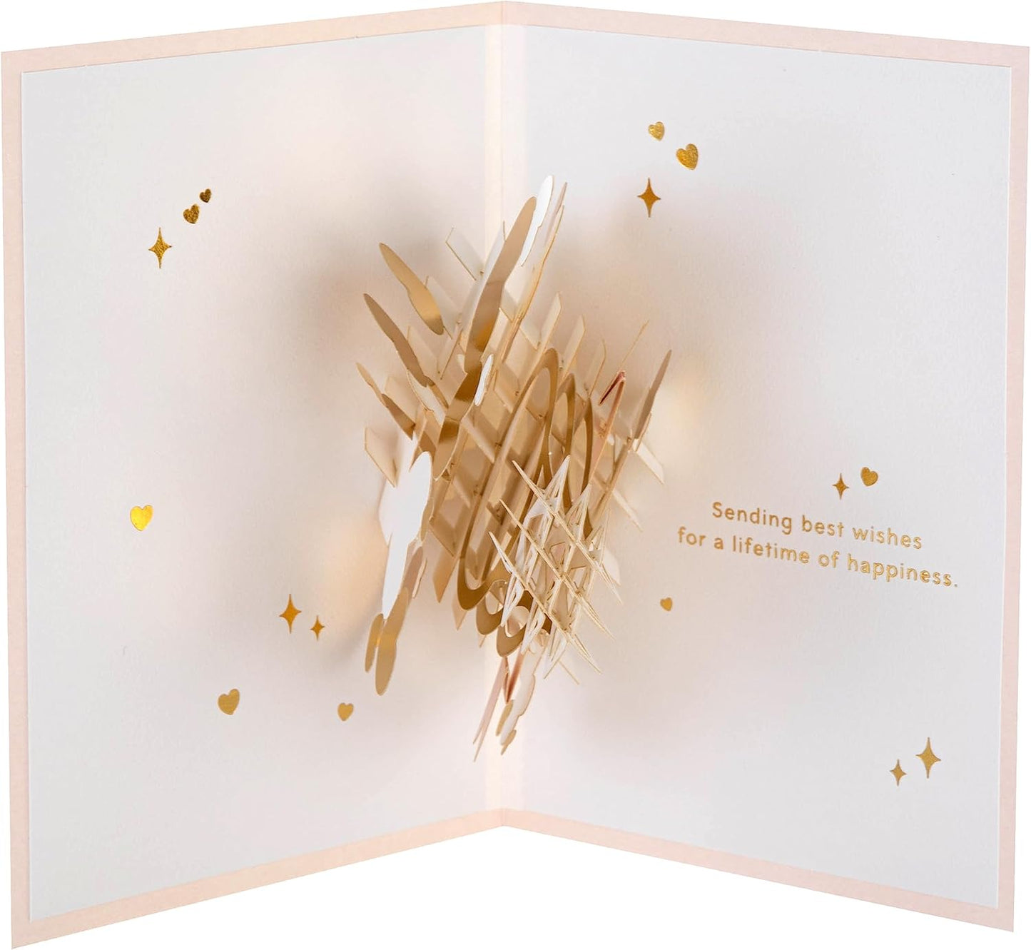 3D Gold Ring Pop Up Design Engagement Congratulations Celebration Card