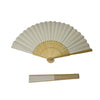 Rice White Paper Foldable Hand Held Bamboo Wooden Fan by Parev